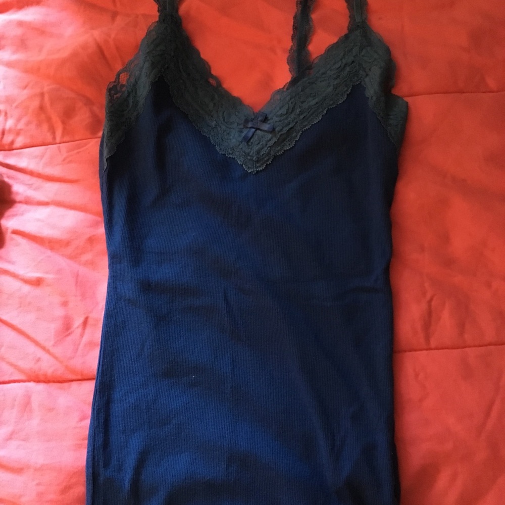 Royal blue,  size M Hollister tank with lace